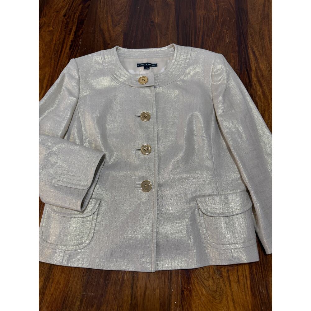 Isabella DeMarco Gold Linen Jacket 14 | Holiday | Formal | Quiet Luxury